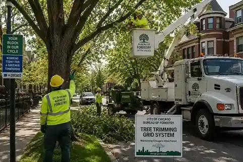 City of Chicago tree trimming grid system explained