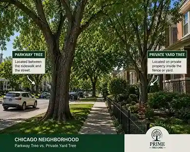 Parkway trees vs private trees in Chicago ownership guide