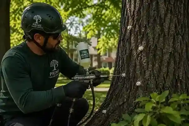 Tree health inspection and disease treatment by Prime Tree Care in Chicago
