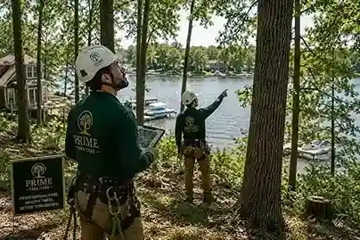 ISA-certified arborist providing tree service on a wooded property in McHenry, IL